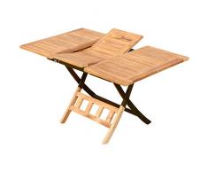 ASS ECHT Teak Holz Klapptisch Holztisch Gartentisch Tisch in verschiedenen Größen von Größe:ausziehbar 100-140 x 80cm