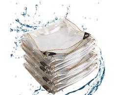 FSBYB Transparent, wasserdicht und dauerhaft PVC wasserdichte Plane mit Luftlöchern für Garten, Holz, Schwimmbad und Automöbel, Kunststoffgewebe,3m*7m