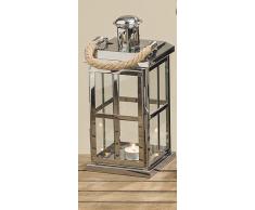 Boltze Laterne Ocean Silber, Edelstahl/Tau klein