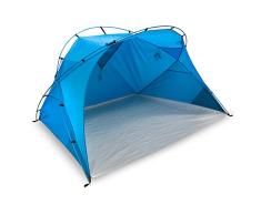 outdoorer große Strandmuschel Santorin Alu Air - XXL Strandzelt mit UV 80 Sonnenschutz, Windschutz am Strand, kleines Packmaß für Reisen, leichtes Sonnenzelt mit Alugestänge