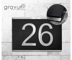 Premium Designer Hausnummer aus Edelstahl | viele Farben: Anthrazit - Grau - Schwarz - Weiß - Rot | Rostfrei & wetterfest - individuell - Hausnummernschild zwischen klein L und groß XXL wählbar