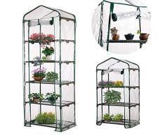 LACKINGONE Foliengewächshäuser Gewächshaus PVC 100% wasserdicht Anti-UV kleines Gartenhäuschen Tomatenhaus Pflanzenhaus, nur Pflanzenschutzfolien ohne Eisenrahmen(5 Etagen(187 * 69 * 49cm))