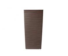 KADAX Blumentopf, Blumenkübel aus Kunststoff, Pflanzkübel für Blumen, Pflanzkübel, Innen- und Außenbereich, Garten, Balkon, Terrasse, Haus, wetterfest, Rattan Imitation (36,5cm Höhe, Mokka)