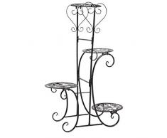 GODNECE Blumentreppe 4 Ebenen, Blumentreppe Metall Retro Blumenständer für innen und außen, HBT: ca. 50 x 22 x 82cm