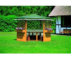 Beauty.Scouts Outdoor Dino Collection Pavillon Milena, honigbraun/grün, Kiefer, 309 x 309 x 211cm, ohne Möbel, Gartenpavillon, Garten, Pavillon mit Dach, massiv Holz, Gartenausstattung