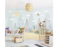 Fototapete selbstklebend - Indianerzelt mit Kakteen - Wandbild 320 x 480 cm