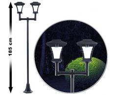 Royal Gardineer Gartenlampe: 2-flammige Solar-LED-Gartenlaterne, SWL-25, 0,36 W, 24 lm, 185 cm hoch (Solarstandleuchte)