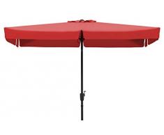 Schneider Sonnenschirm New York, rot, 270x150 cm rechteckig, Gestell Aluminium/Stahl, Bespannung Polyester, 4.6 kg