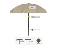 greemotion Sonnenschirm 3m mit UV-Schutz - Balkonschirm in Beige-Grau - Gartenschirm knickbar - Terrassenschirm rund - Outdoor-Schirm für Balkon, Terrasse & Garten