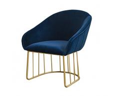 YQQ-Faules Sofa Lounge-Sessel Schmiedeeisen Stuhl Moderne Einfachheit Heimstuhl Kreativer Liegestuhl Make-up Stuhl Essensstuhl Schreibtischstuhl (Color : Blue)