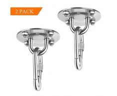 ZOOYAUE Deckenhaken hängesessel, 450KG Kapazität Edelstahl Deckenhalterung Befestigung für Liebesschaukel, Hängelampe, Hängematte, Sling Trainer, Boxsack, Yogatuch- 2 stück