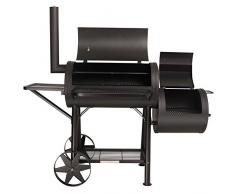 TAINO Yuma XXL 90kg Profi-Smoker massiver Räucherofen Holzkohle schwarz 3,5mm Stahl