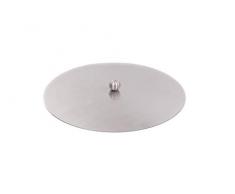 KTC Tec Feuerschale Feuerkorb Edelstahl Terrassenofen Grillfeuer Grillschale Feuerstelle Klöpperboden Garten Terrasse, Deckel Edelstahl 72cm