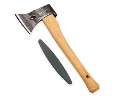 4betterdays.com NATURlich leben! Universalbeil/Axt mit Eschenholzstiel - inkl. gratis Schleifstein - Länge: 42,5 cm - Hochwertige Stahl-Klinge - Handgeschmiedet in Deutschland