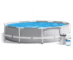 Global 7in1 Set Gartenpool Prism 305 x 76 cm Metal Frame Pool mit Filterpumpe 1250 L/Stunde INTEX 26700