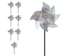 Gutyan Vogelabweisende Windräder für Vogelscheuchen 8 Set Reflective Bird Repellent Windmill Windräder mit hoher Reflektion