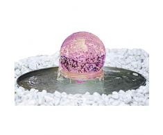 Köhko® Glaskugelbrunnen „Saturn“ 21010 Springbrunnen Kugelleuchte inkl. 24 Tasten IR-Fernbedienung