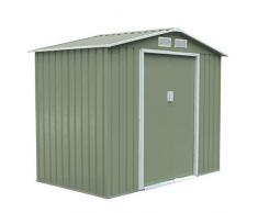 SVITA S200 XXL Metall Gerätehaus 277x191x192cm Geräteschuppen Garten Schuppen Gartenhaus Satteldach (Grün)