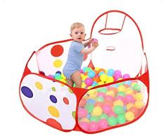 LAAT Ozean Bälle Pool Faltbar Kinder Ball Pit Laufstall Playpen Kleinkind Spiel Zelt Sea Ball Schwimmbad mit Mini Basketball Hoop Kinder Spielzeug Spiel Zelt für Kleinkinder 0,9m