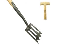 DeWit Garten-Spaten Spork mit Löchern & praktischem T-Griff 111 cm I Premium Garten-Zubehör zum Graben in schwerem & lehmigem Boden I Profi Spaten in Bester Qualität I Garden Tools – Made in Holland