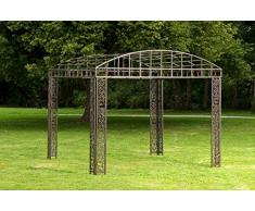 CLP Pavillon Klassik Aus Pulverbeschichtetem Eisen I Pavillion Mit Stilvollen Verzierungen I Garten Rankpavillon Bronze