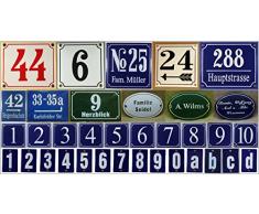 Wetterfestes Emaille Hausnummernschild Nr. 14 blau / weiß 14x12 cm sofort lieferbar