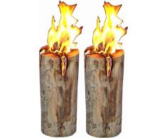 Hoyo Technology GmbH 2 Stück Schwedenfeuer Baumfackel Finnenfackel Gartenfackel Fackel Höhe = 60 cm; Ø = 20-25 cm
