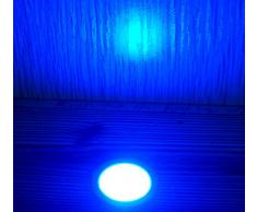 10er Set Ø30mm 0.6W Led Bodeneinbauleuchten 12V Boden Einbaustrahler 9LM Außen IP67 Wasserdichte LED Bodenleuchten Treppen Beleuchtung Set Blau