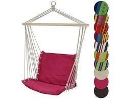 BB Sport Hängestuhl Hängesessel mit Polsterung in vielen Farben, Farbe:Malve