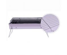 EQS Edelstahl Holzkohle Grill Grills Notebook Klappgrill Picknick Tragbarer Grill für Camping Outdoor Picknicks Party,Verdickung