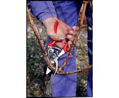 Felco Gartenschere Nr. 8, Bypass Rebschere für Rechtshänder, mit Präzisionseinstellungssystem, geschraubter Klinge, Gegenklinge aus gehärtetem Stahl und einfacher Schnitteinstellung, rot