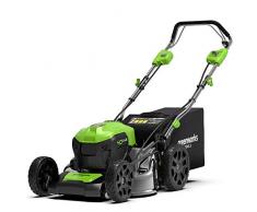 Greenworks Akku-Rasenmäher GD40LM46SP (Li-Ion 40V 46cm Schnittbreite bis 750m² 3in1 Mulchen Selbstfahrantrieb Seitenauswurf 55l Fangkorb 7-fache Schnitthöhenverstellung ohne Akku und Ladegerät)