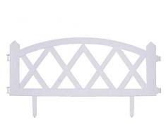 WOOLUX GARDEN Zaun 4er Set 2,40 m Rasenkante Beeteinfassung weiß Palisade Gartenzaun Friesenzaun Zierzaun