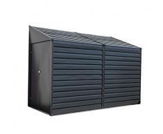 Spacemaker Metallgerätehaus Anlehnhaus, Fahrradgarage, Metallgartenhaus grau // 295x124x208 cm // Gartenhütte