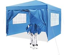 MVPower Pavillon (3x3m, 4 Seitenteilen, Tragetasche, Sonnenschutz, Pop Up Wasserdicht Faltpavillon, Partyzelt, Gartenpavillon)