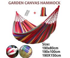 Wosiky Hängematte, Garten Leinwand Hängematte Hängende Veranda Hinterhof Tuchhängematte Mehrpersonen Outdoor Hängematte