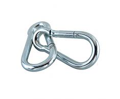 Constrabo | 10 Stück Karabinerhaken 70 x 7 mm nach DIN 5299 C | Stahl Karabiner-Haken verzinkt mit 180 kg Tragkraft | Gefederter Verschluss mit Schnapphaken | Feuerwehr-Karabiner, Baumarkt-Karabiner