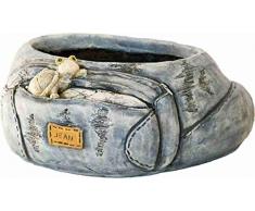 Beach & Pool Pflanztopf Tasche in Jeans-Optik, Polyresin, Blumentopf, 34 x 27 x 15 cm, wetterfest