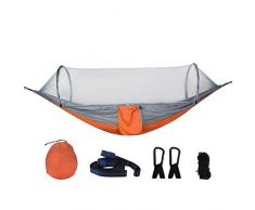 DGJEL Tragbare Outdoor-Hängematte mit Moskitonetz, Fallschirmstoff, Reisen, Survival-Zelt, Schlafbett 05