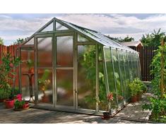 Gewächshaus mit Glas unschlagbar stabil 2,76 x 4,06 m, Konstruktion Metall verzinkt