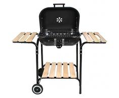 Kaminer Gartengrill XL Grillwagen BBQ Grill Standgrill Holzkohlegrill Ablagefläche 5423