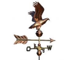 Linneborn 3D Kupfer Wetterhahn Motiv Adler, inkl. Universalbefestigung. 55 cm lang, Wetterhahn Windrichtungsanzeiger Windspiel fürs Dach