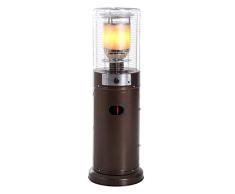 Outsunny Heizstrahler Terrassenheizer Terrassenstrahler Gas 5-11kw Bronze Φ46 x H135cm