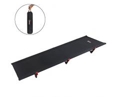 ALPIDEX Ultraleichtes Feldbett Campingbett belastbar bis 120 kg, lediglich 1.820 g inkl. Packsack, Bodenfreiheit 16 cm, minimales Packmaß