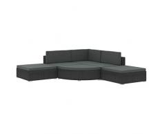 Tidyard Modulare Bauweise Rattan-Gartensofagarnitur Garten Lounge Set Möbel-Set Lounge-Set Gartensofa-Set Mit Auflagen & Sitzpolster Rückenpolster,Sofa-Mittelstück,Ecksofa,Poly Rattan