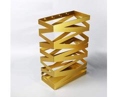 Schirmständer Schirmst auml nder Metallschirm-Standschirm-Halter Home Office Decor Mit Tropfschale Und Haken (Farbe : Gold) A+ (Farbe : Gold)