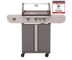 MAXXUS Gasgrill BBQ Chief Core 3+1 - Grillwagen in attraktivem Design - 3 Edelstahl-Brenner, 1 Seitenbrenner und Gusseisen Grillrost