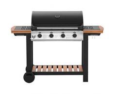 BBQ Chief MAXXUS Gasgrill Timber - Grillwagen in attraktivem Design mit Holzapplikation - in verschiedenen Größen erhältlich (Timber 4.0)