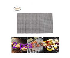 SayHia BBQ Grill Mesh Mat Set of 10 - Non Stick Barbecue Grill Sheet Liners Teflon Grilling Mats Nonstick Fish Vegetable Smoking Accessories - Works on Smoker,Pellet,Gas, Charcoal Grill,15.6x13inches