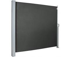 UISEBRT Seitenmarkise 200 x 300cm Seitenrollo Sonnenschutz Sichtschutz Windschutz für Balkon Terrasse Garten, Rauchgrau